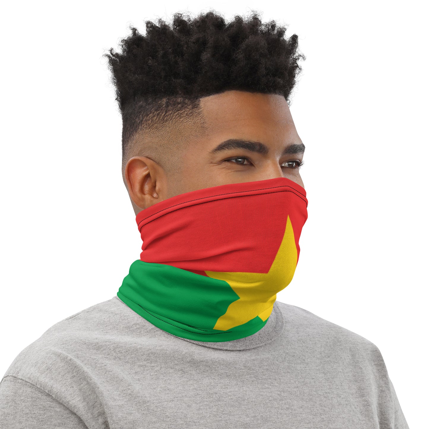 Burkina Faso Flag Neck Gaiter – African Multi-Use Face Cover, Head Wrap & Bandana