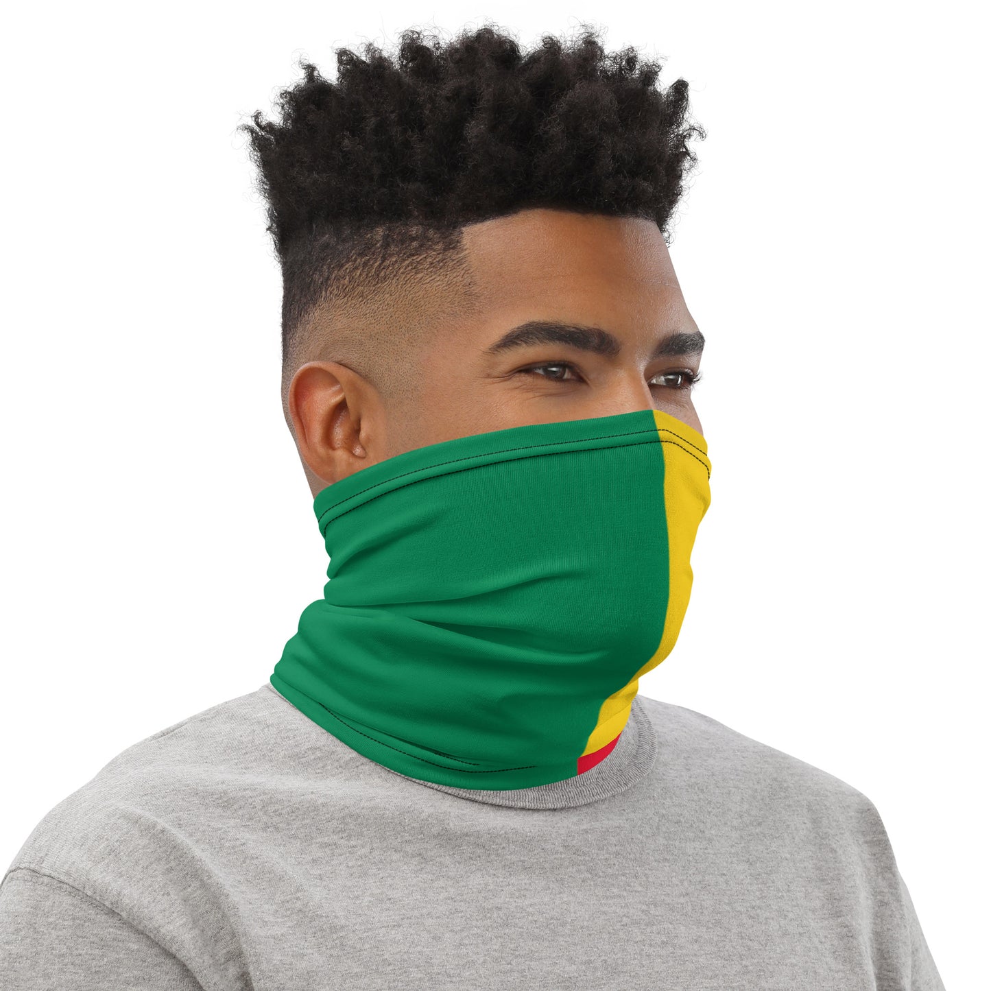 Benin Flag Neck Gaiter – African Multi-Use Face Cover, Head Wrap & Bandana