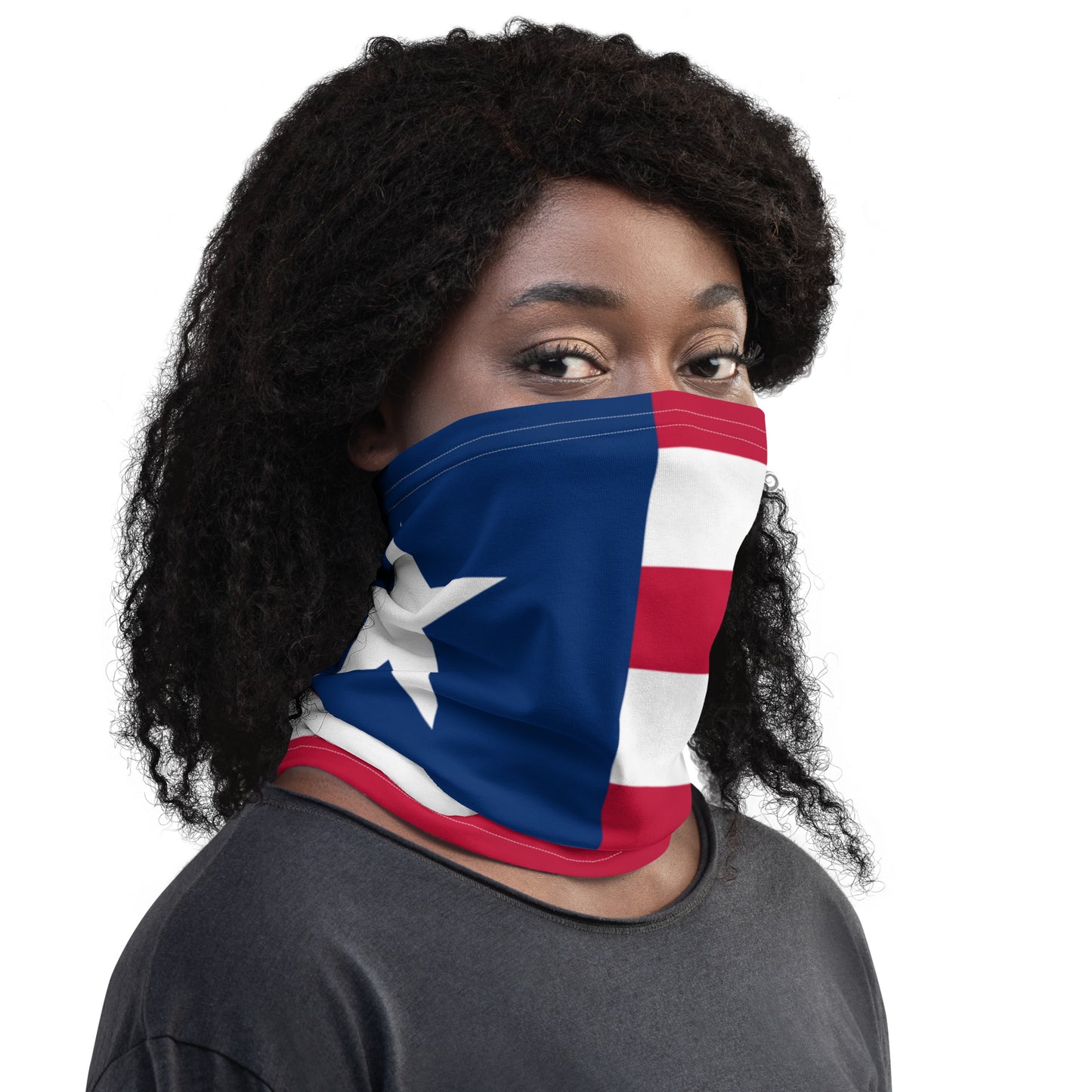 Liberia Flag Neck Gaiter – African Multi-Use Face Cover, Head Wrap & Bandana