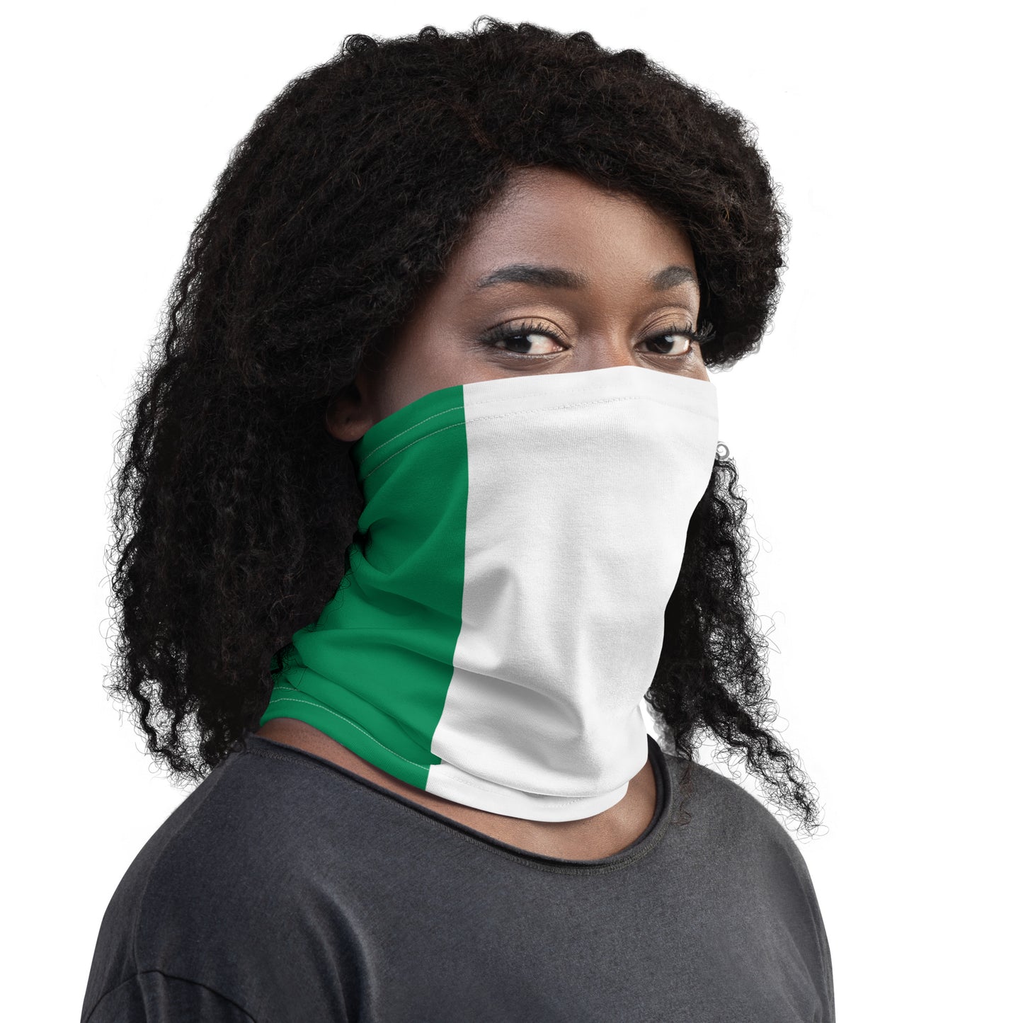 Nigeria Flag Neck Gaiter – African Multi-Use Face Cover, Head Wrap & Bandana