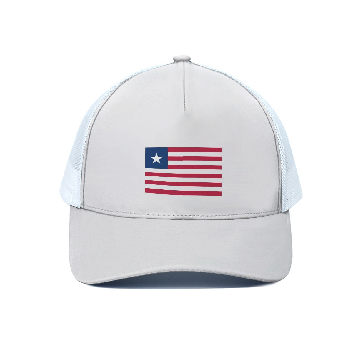 Liberia Trucker Hat - White Half-mesh