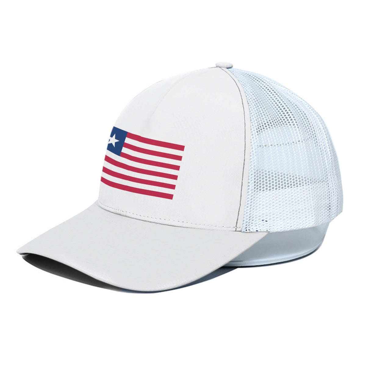 Liberia Trucker Hat - White Half-mesh