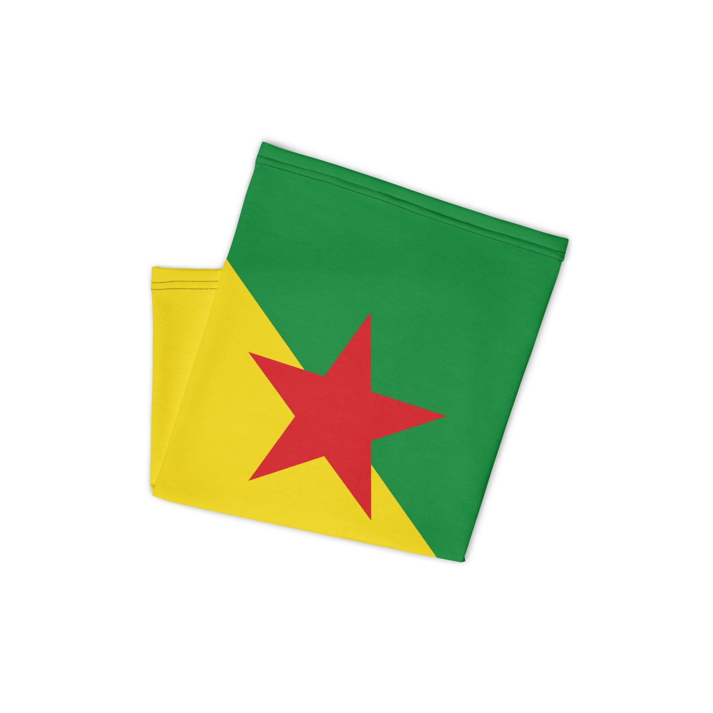 French Guiana Flag Neck Gaiter – Caribbean Multi-Use Face Cover, Head Wrap & Bandana