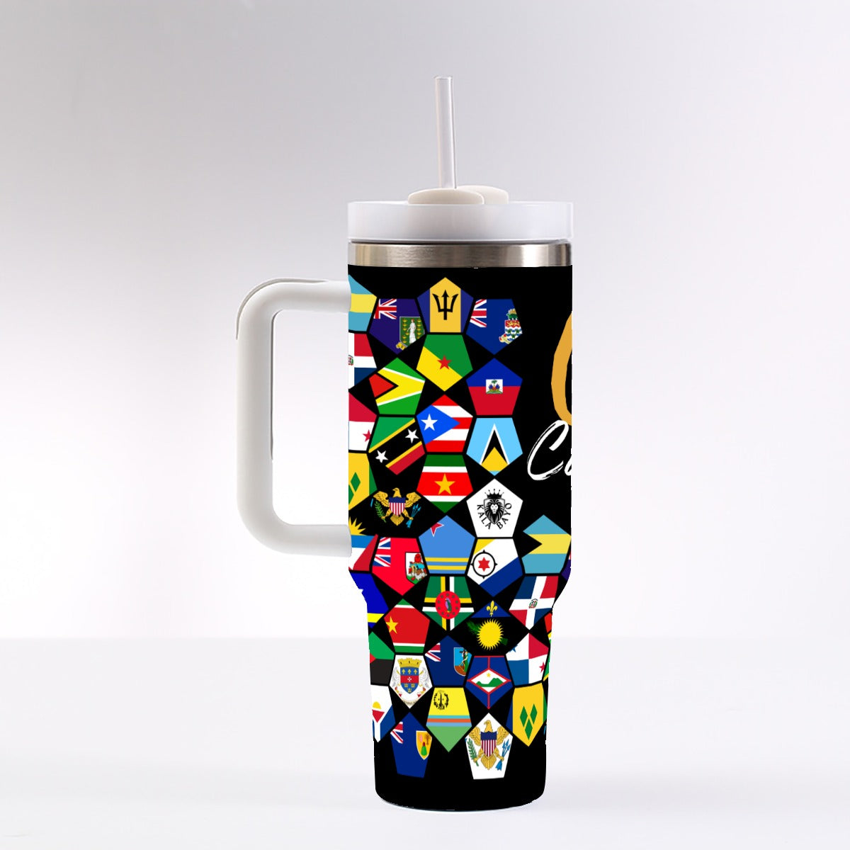 One Caribbean 40 oz Tumbler With Handle