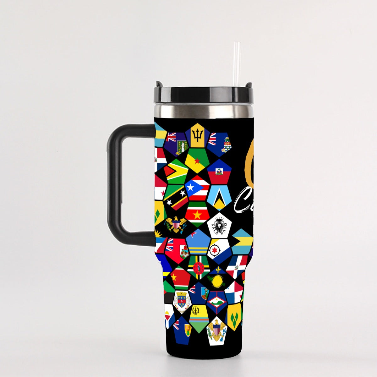 One Caribbean 40 oz Tumbler With Handle