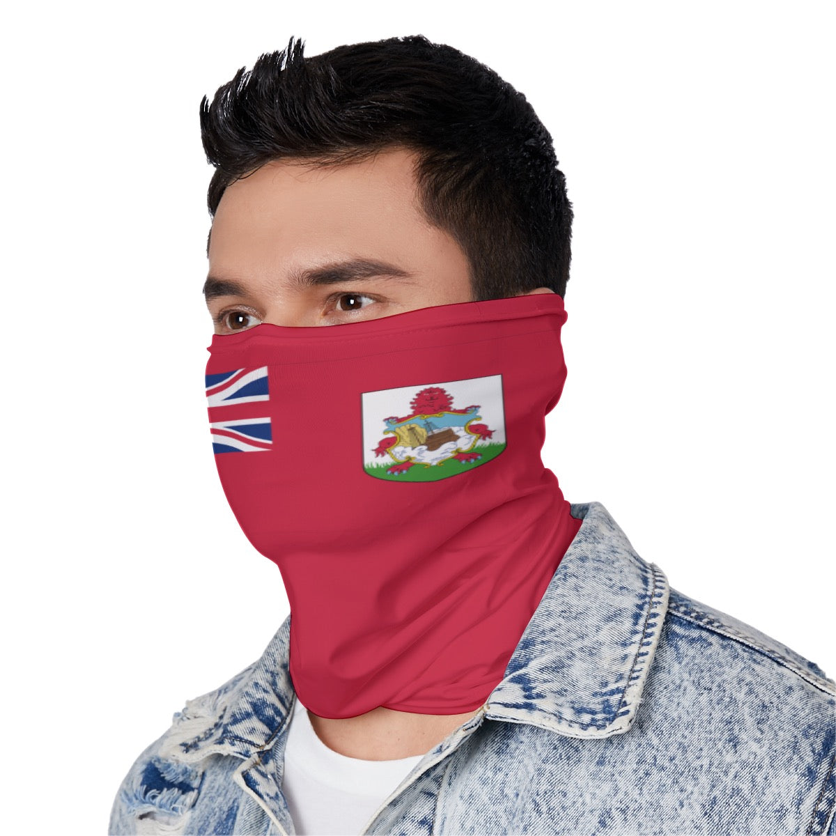 Bermuda Flag Neck Gaiter – Caribbean Multi-Use Face Cover, Head Wrap & Bandana