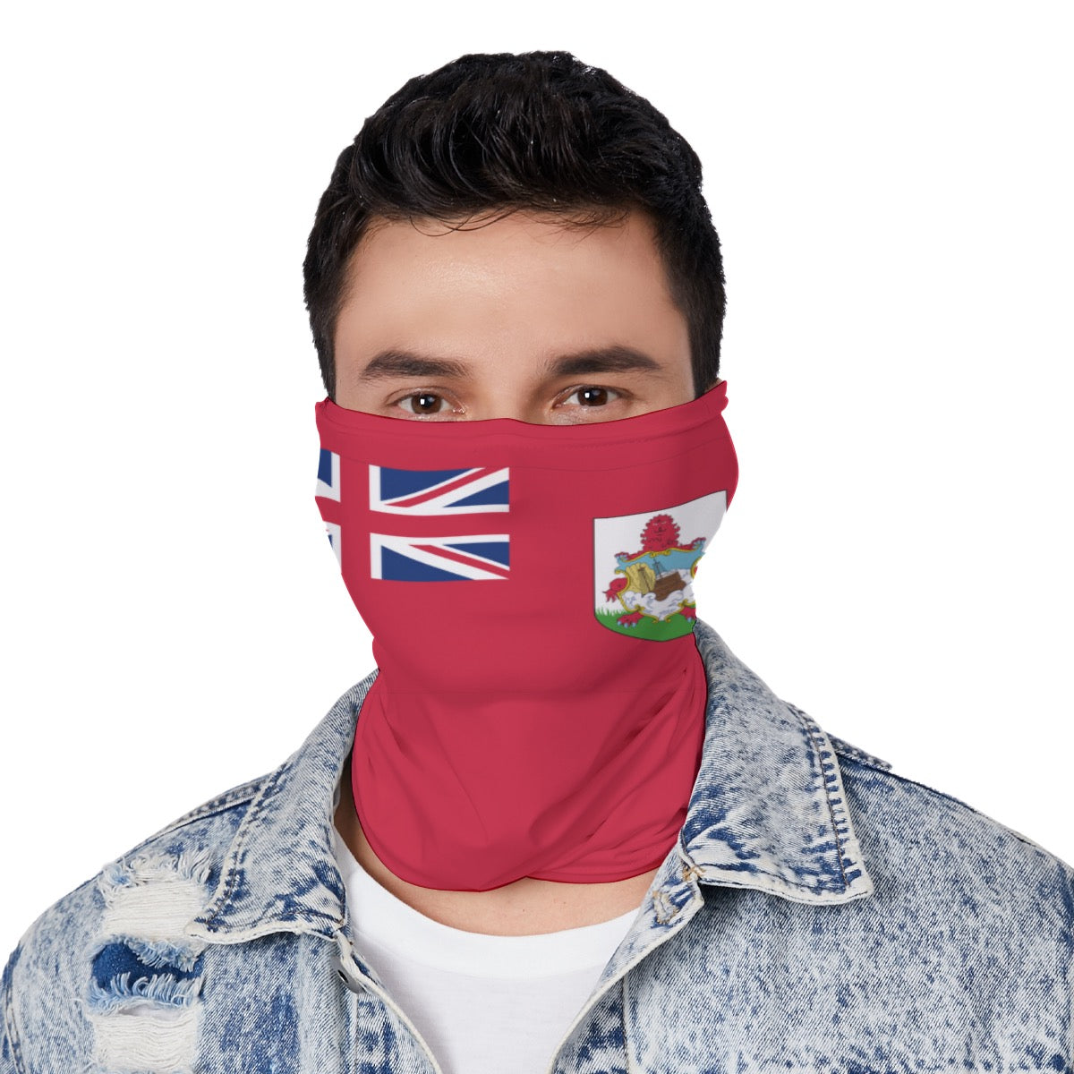 Bermuda Flag Neck Gaiter – Caribbean Multi-Use Face Cover, Head Wrap & Bandana